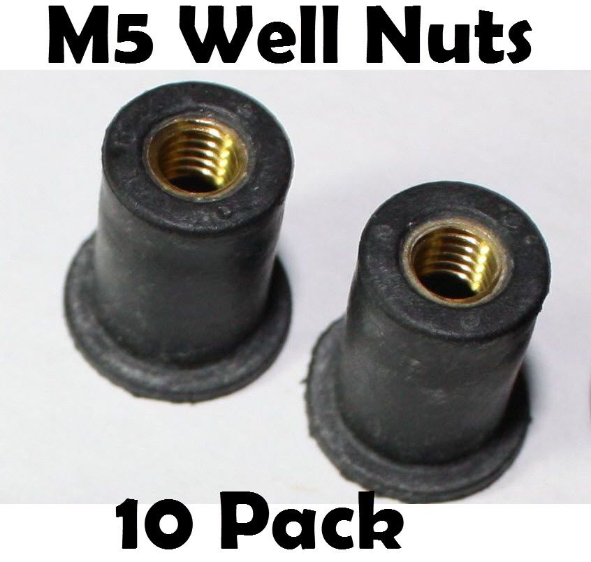 10 ea M5 Rubber Well Nut Metric Nuts windscreen bolts eBay